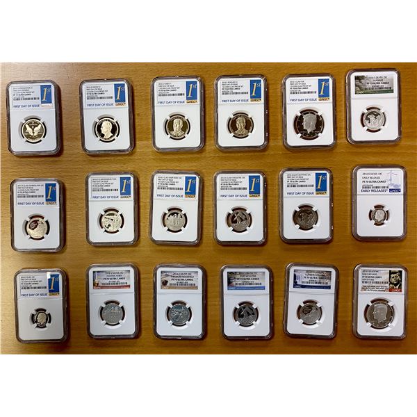 UNITED STATES: LOT of 18 certified silver & clad Proofs, 2016