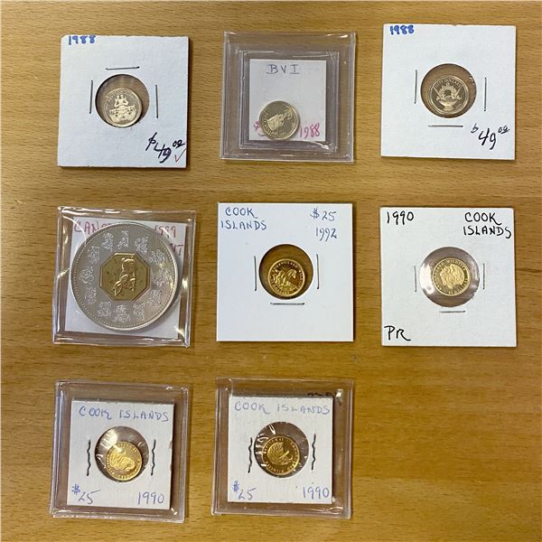 WORLDWIDE: LOT of 8 gold coins