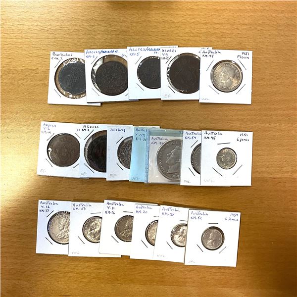 WORLDWIDE: LOT of 18 coins