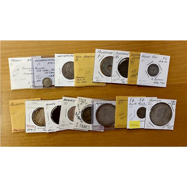 WORLDWIDE: LOT of 17 coins