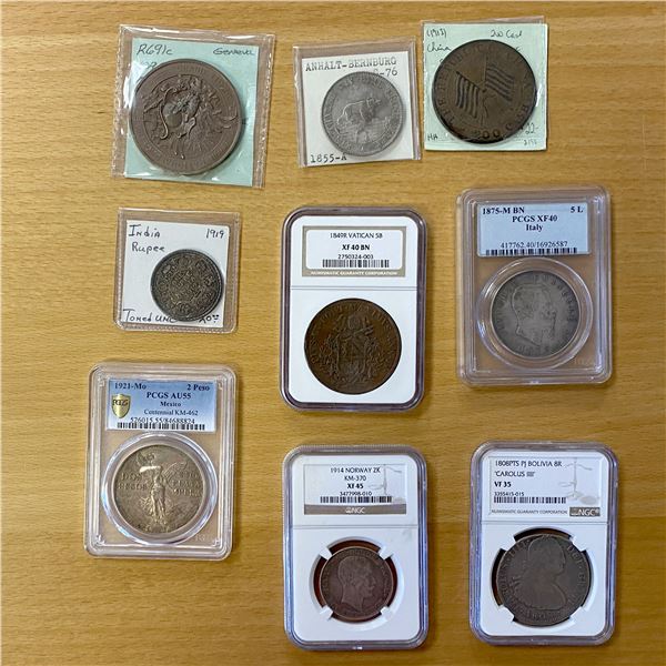 WORLDWIDE: LOT of 9 coins and medals