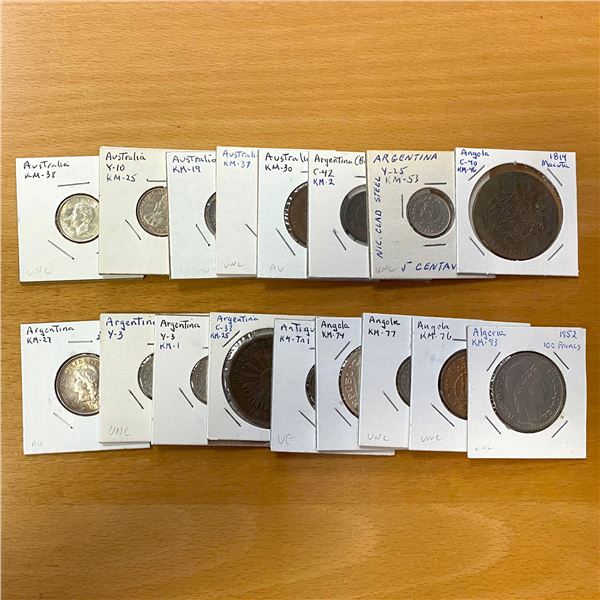 WORLDWIDE: LOT of 18 coins