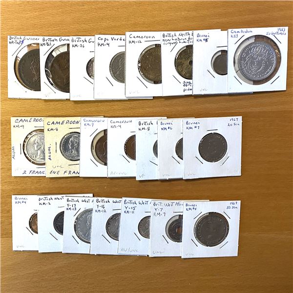 WORLDWIDE: LOT of 22 coins and tokens