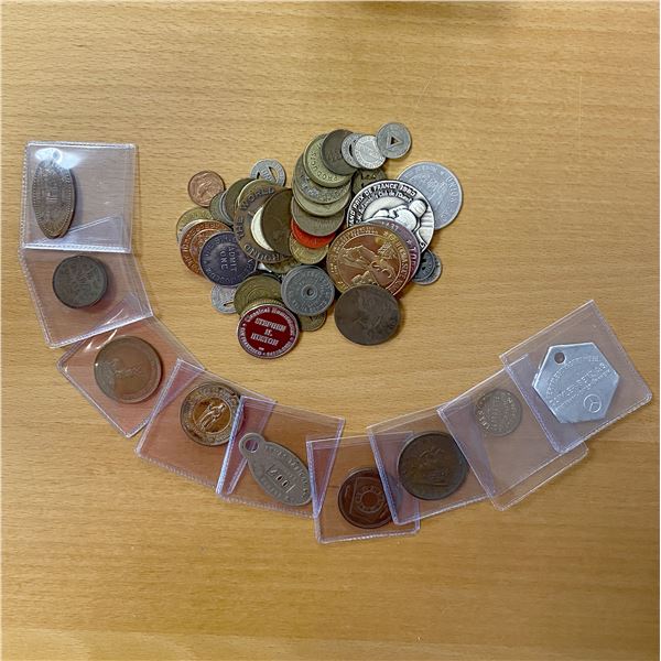 WORLDWIDE: LOT of 61 tokens & coins