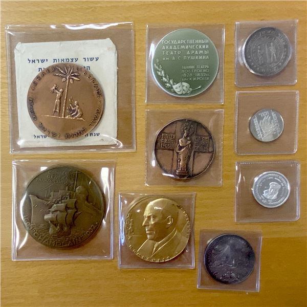 WORLDWIDE: diverse LOT of 9 silver & other medals