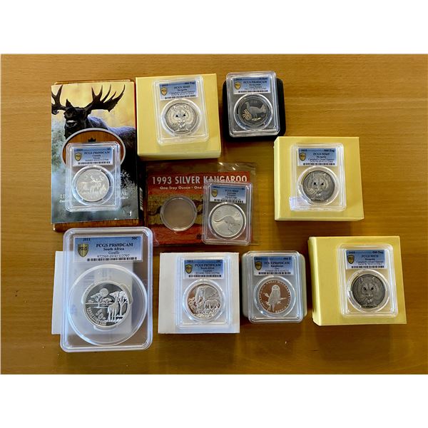 WORLDWIDE: LOT of 9 modern coins