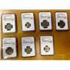 Image 1 : WORLDWIDE: LOT of 7 certified coins