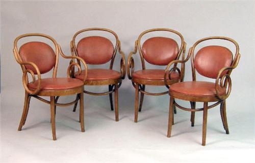 Four Bentwood Armchairs By Shelby Williams Image 1 Four Bentwood Armchairs By Shelby Williams