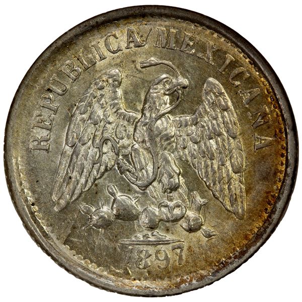 MEXICO: Republic, AR 5 centavos, 1897-Cn, NGC MS64. WINGS