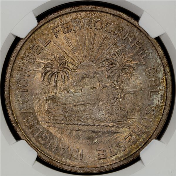 MEXICO: Estados Unidos, AR 5 pesos, 1950-Mo, NGC MS65