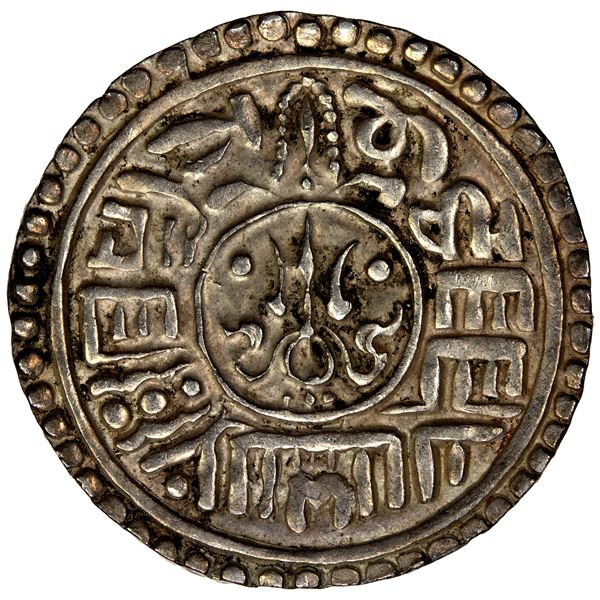 NEPAL: BHATGAON: Bhupatindra Malla, 1696-1722, AR mohar (5.51g), NS816 (1696), EF