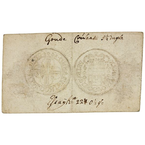 NETHERLANDS: Dutch Republic, assay receipt, ND (ca. 1760), VF