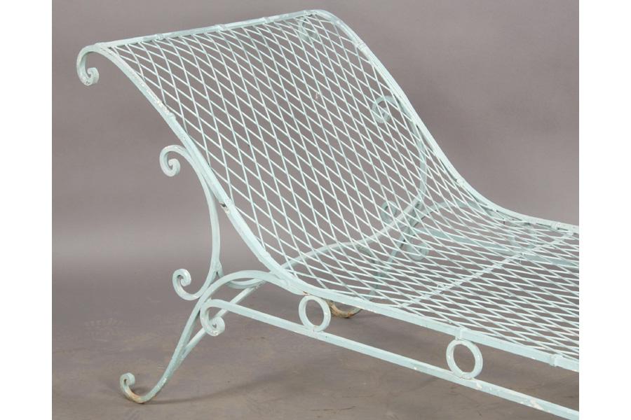 Vintage Wrought Iron French Garden Chaise Lounge Image 3 Vintage Wrought Iron French Garden Chaise Lounge