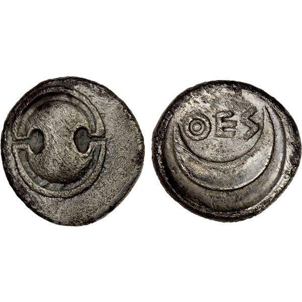 BOEOTIA: Thespiai, AR obol (0.88g), early-mid 4th century BC, VF