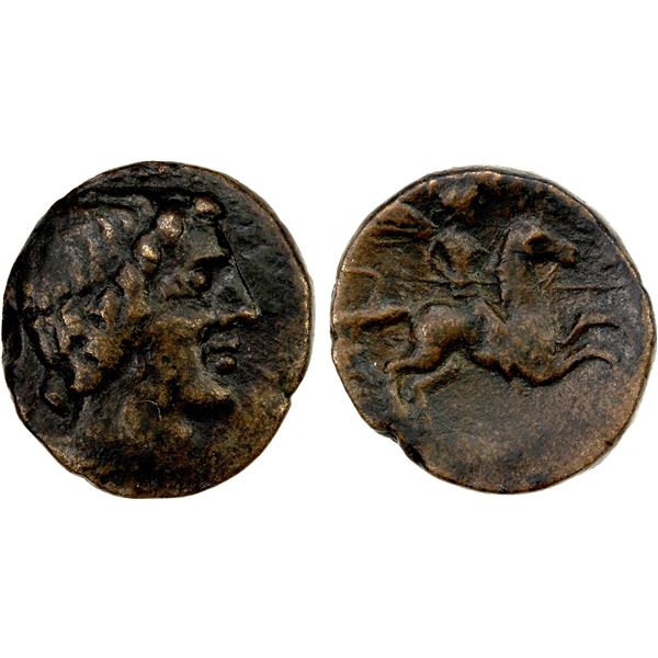 SICILY: Morgantina, The Hispani, AE20 (5.09g), ca. 200 BC, Fine