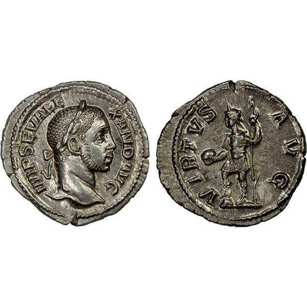 ROMAN EMPIRE: Severus Alexander, 222-235 AD, AR denarius (3.26g), Rome, 228-231 AD, AU