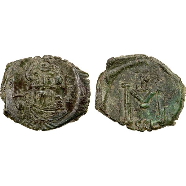 BYZANTINE: BYZACIUM: Constans II, 641-668, AE follis (3.85g), Syracuse, Sicily, EF