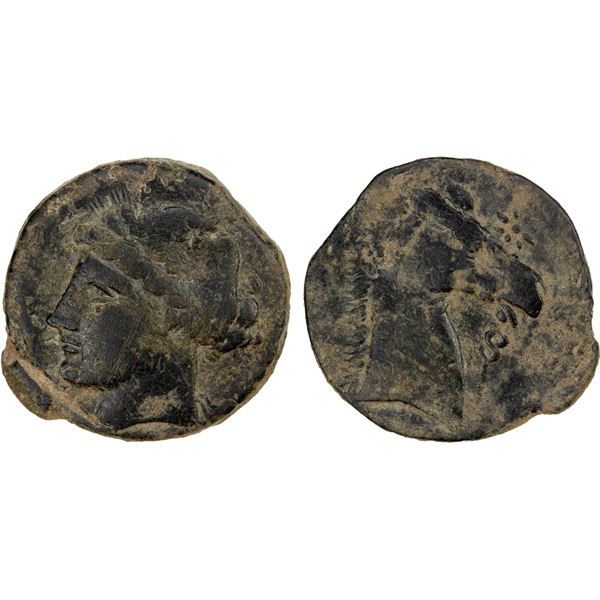 CARTHAGE: AE dishekel (15.87g), Sardinian mint, ca. 220-215 BC, F-VF