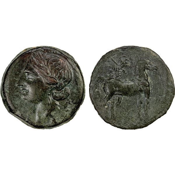 CARTHAGE: AE trishekel (21.27g), ca. 220-215 BC, VF-EF