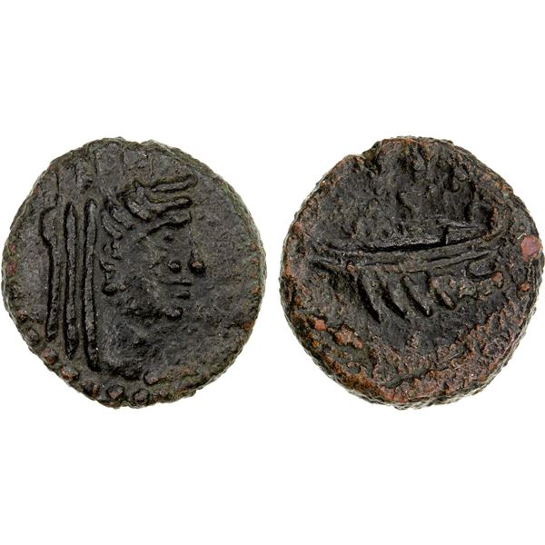 PALESTINE: Askalon, AE unit (3.00g), late 1st century BC, VF-EF