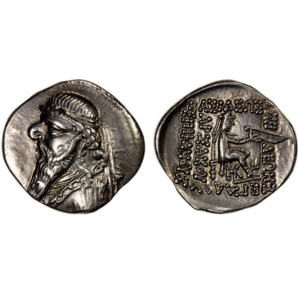 PARTHIAN KINGDOM: Mithradates II, c. 123-88 BC, AR drachm (4.17g), lovely VF-EF