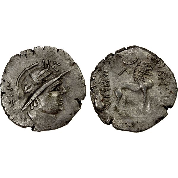 YUEH CHI: Agesiles (Arseiles), late 1st century BC, AR drachms (1.47g), Choice VF