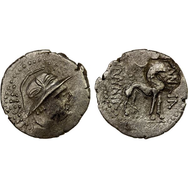 YUEH CHI: Agesiles (Arseiles), late 1st century BC, AR drachms (1.30g), VF