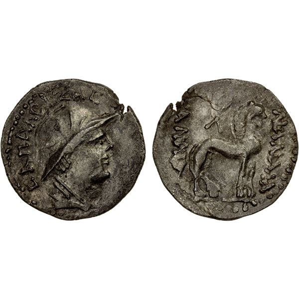 YUEH CHI: Sapadbizes, late 1st century BC, AR drachms (1.39g), VF-EF