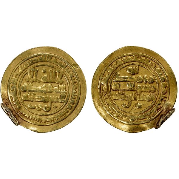 ABBASID OF YEMEN: al-Muqtadir, 908-932, AV "amiri" dinar (1.69g), San'a, AH313, VF
