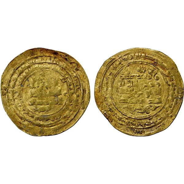 SAMANID: Nasr II, 914-943, AV dinar (3.34g), al-Muhammadiya, AH322, crude EF