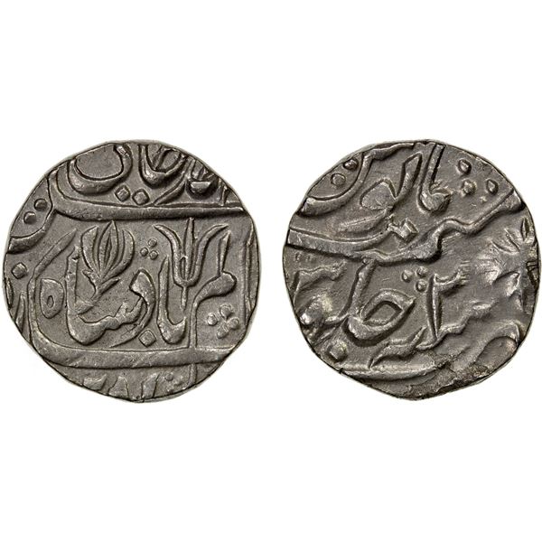 KORA: Maratha state, before 1785, AR rupee (11.23g), Kora, year 2 (1760), AU
