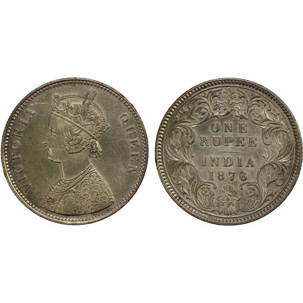 BRITISH INDIA: AR rupee, 1876(c), Unc