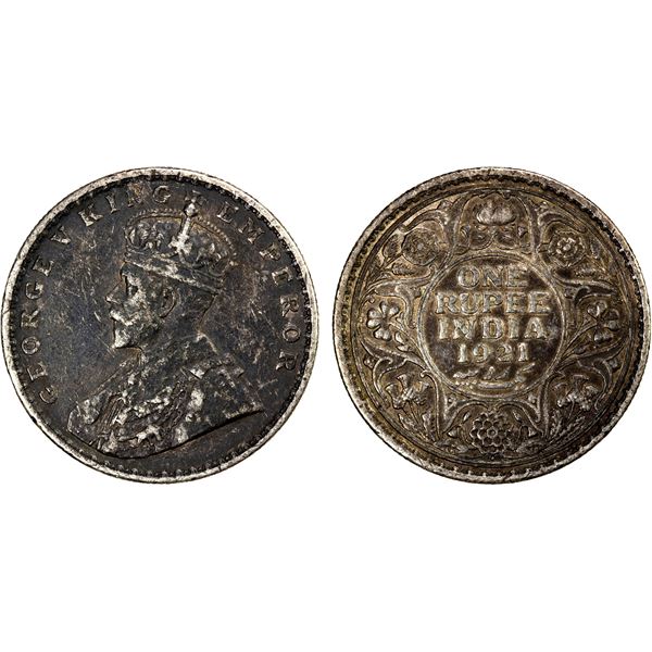 BRITISH INDIA: AR rupee, 1921(b), EF