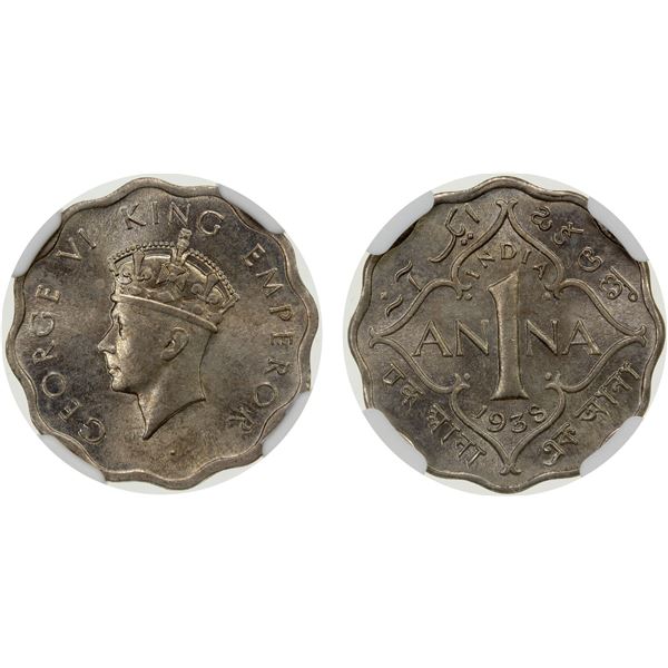 BRITISH INDIA: 1 anna, 1938(b), NGC MS64