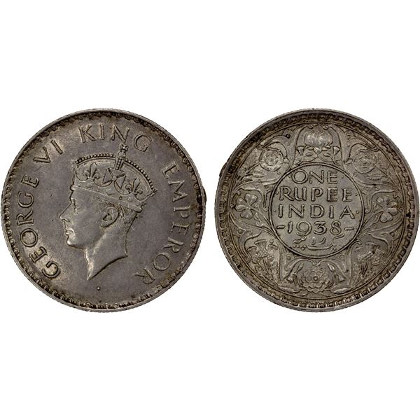 BRITISH INDIA: AR rupee, 1938(b), EF