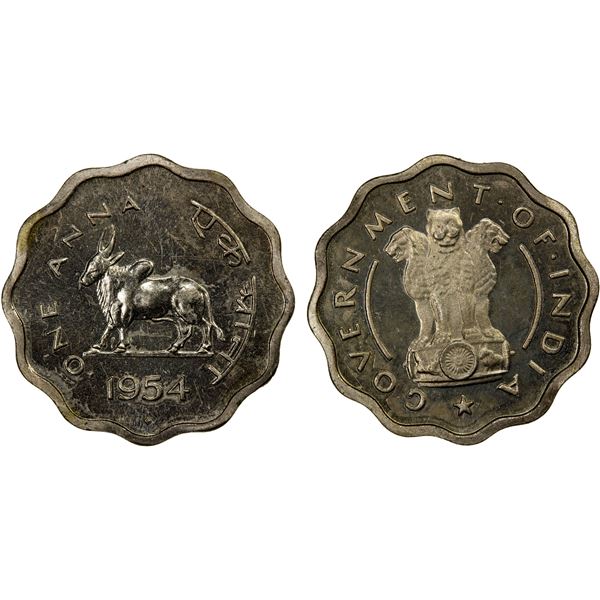 INDIA: Republic, anna, 1954, Proof