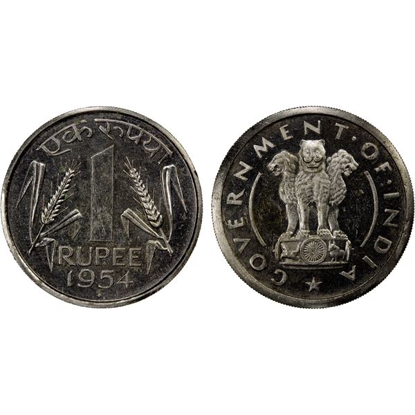 INDIA: Republic, rupee, 1954, Proof
