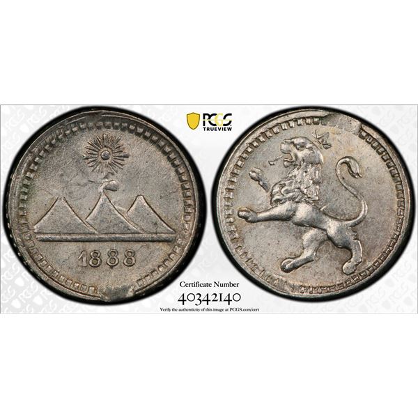GUATEMALA: Republic, AR ¼ real, 1888, PCGS MS64