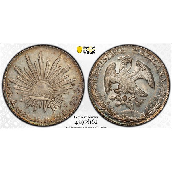 MEXICO: Republic, AR 8 reales, 1883-Mo, PCGS MS62