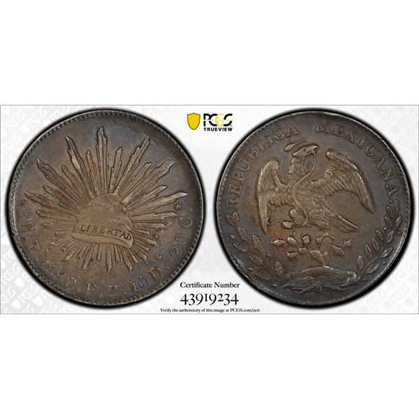 MEXICO: Republic, AR 8 reales, 1890-Zs, PCGS AU53