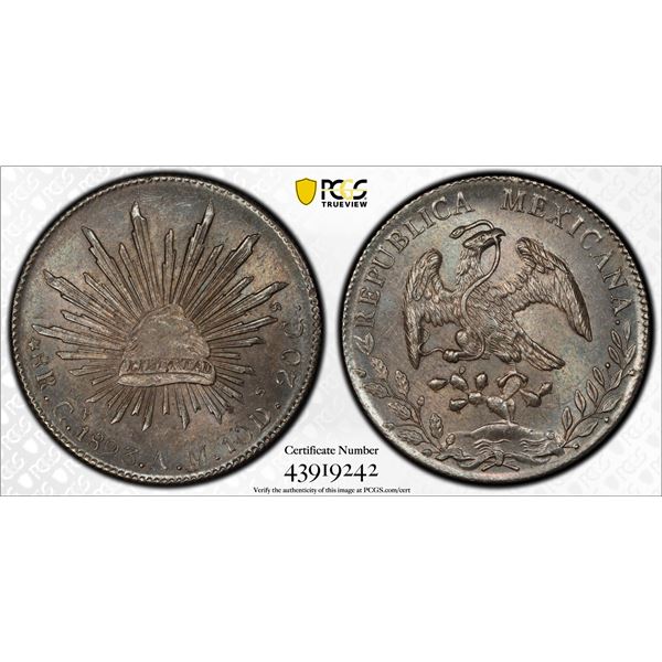 MEXICO: Republic, AR 8 reales, 1893-Cn, PCGS MS63