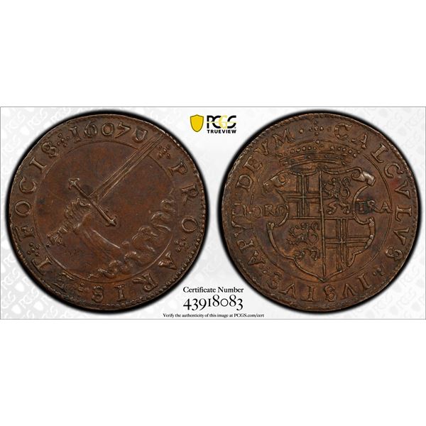 NETHERLANDS: UTRECHT: Dutch Republic, AE rechenpfennig, 1607, PCGS AU58