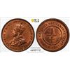 Image 1 : STRAITS SETTLEMENTS: George V, 1910-1936, ¼ cent, 1916, PCGS MS63 RB