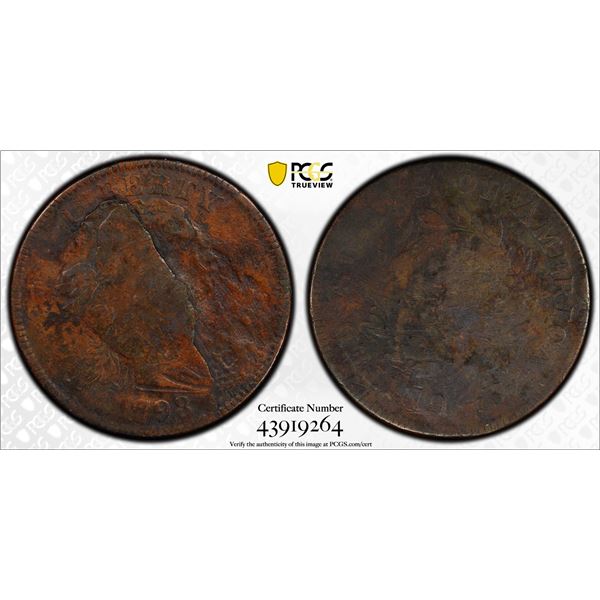 UNITED STATES: AE cent, 1798, PCGS Fine details