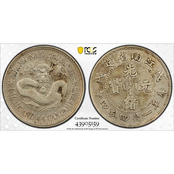 KIANGNAN: AR 20 cents, CD1898, PCGS XF40