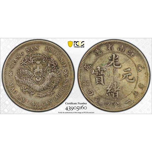 KIANGNAN: AR 20 cents, CD1899, PCGS XF40