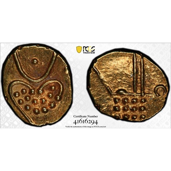 TRAVANCORE: Anonymous, AV fanam, ND (1881), PCGS MS64