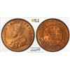 Image 1 : BRITISH INDIA: George V, 1910-1936, AE ¼ anna, 1930(b), PCGS MS65 RD