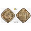 Image 1 : BRITISH INDIA: George V, 1910-1936, 2 annas, 1924(b), PCGS MS64