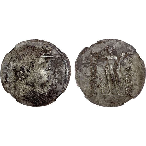 BACTRIA: Demetrios I, ca. 200-185 BC, AR tetradrachm (15.58g), NGC AU